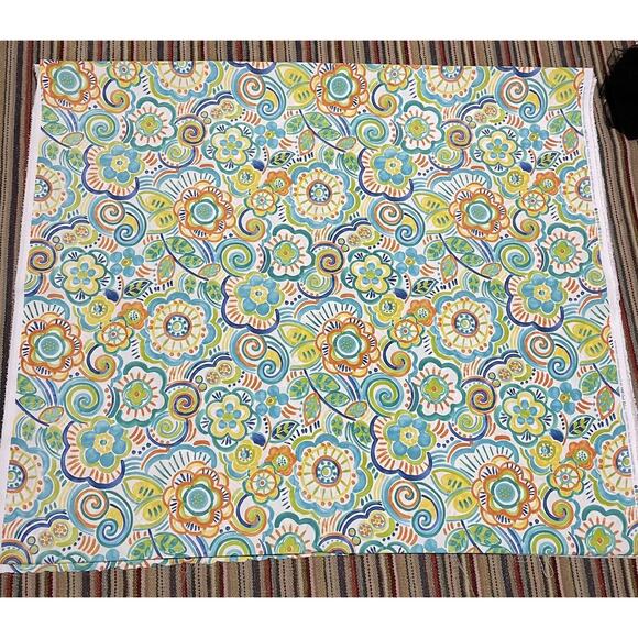 5 YDS Mill Creek Fabric Floral Caribbean Tiki Cotton Drapery Upholstery summer - Picture 5 of 7